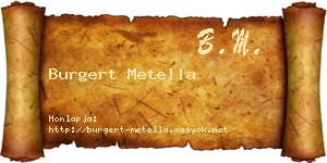 Burgert Metella névjegykártya